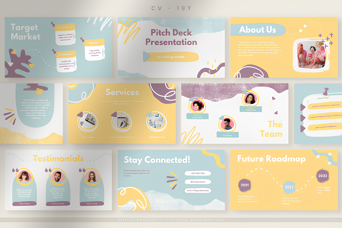 Simple Abstract Pitch Deck Presentation Graphics